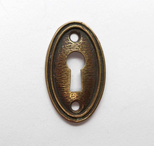 Keyhole Covers - Oval Textured Bronze Keyhole Plate