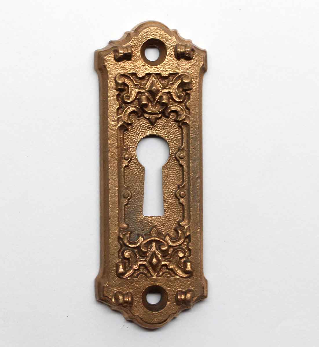 ANTIQUE VICTORIAN BRASS KEYHOLE COVER 