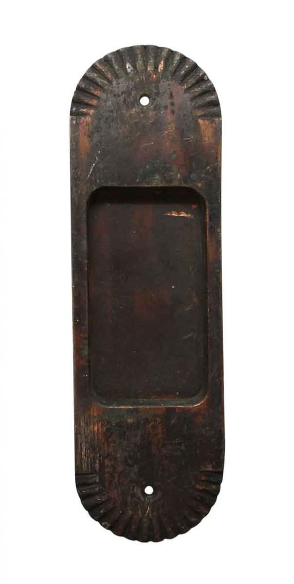 Pocket Door Hardware - Antique Bronze Recessed Pocket Door Plate