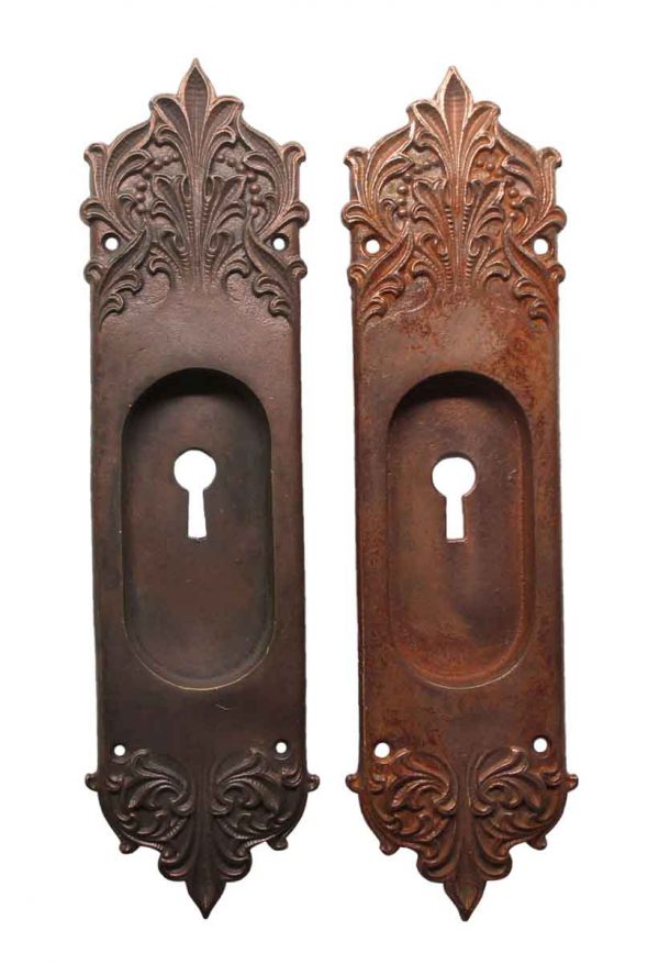 Pocket Door Hardware - French Copper Plated Brass Pocket Door Plates