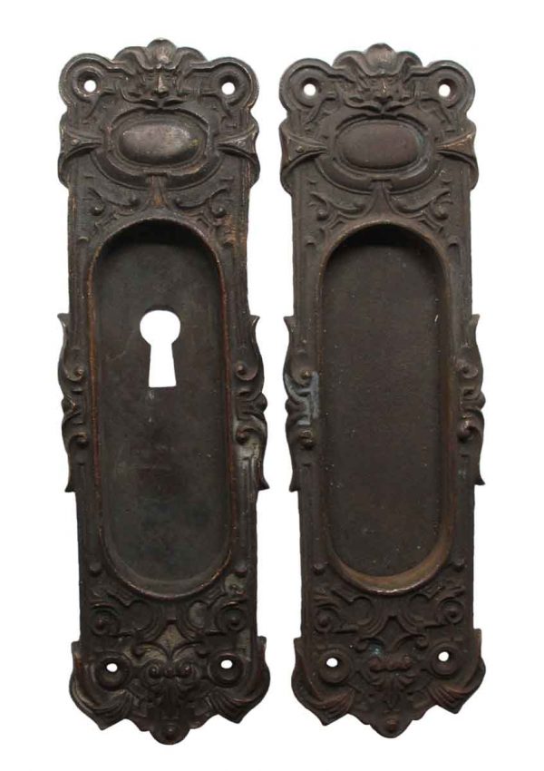 Pocket Door Hardware - Pair of Cast Bronze French Regency Pocket Door Plates