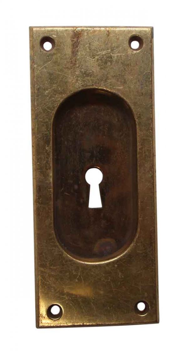 Pocket Door Hardware - Russell & Erwin Cast Brass Plain Pocket Door Plate