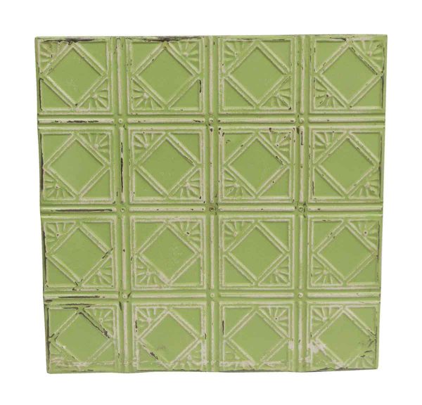Tin Panels - Lime Green Art Deco Tin Antique Panel