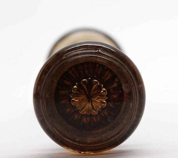 Door Knobs - Round Amber Glass Pair of Door Knobs