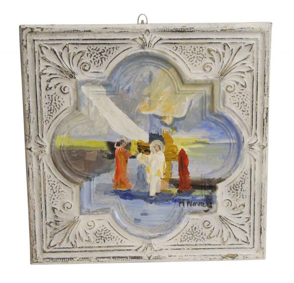 Hand Painted Panels - Religious Hand Painted Acrylic Tin Panel by Mladen Novak