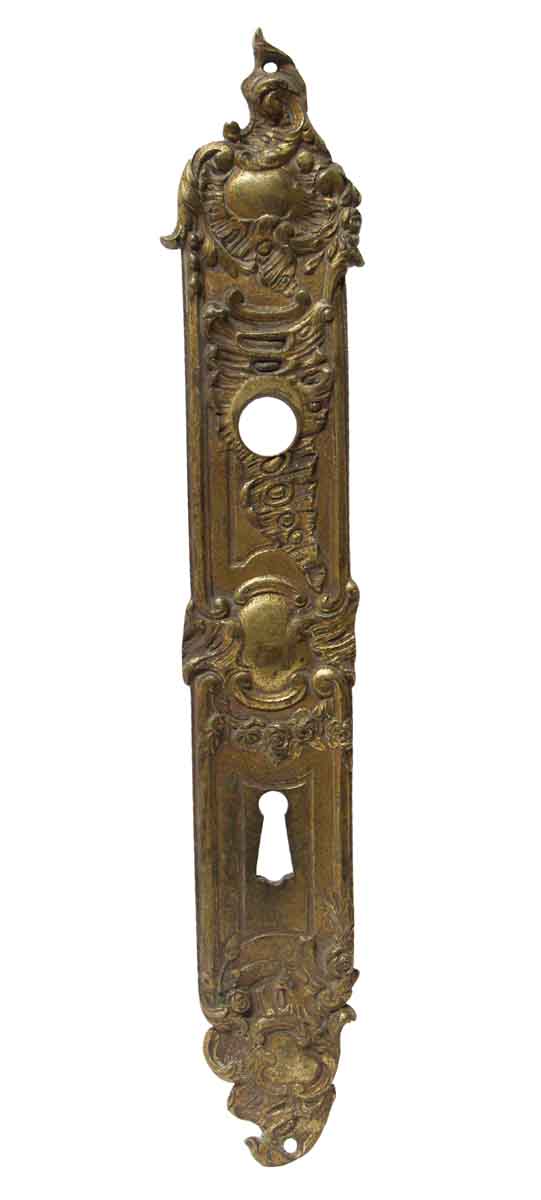Back Plates - Antique Art Nouveau Bronze Keyhole Door Back Plate