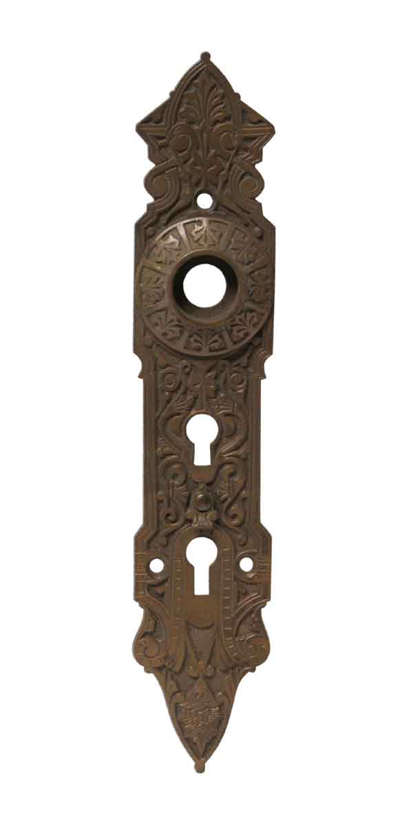 Back Plates - Bronze Double Keyhole Door Back Plate