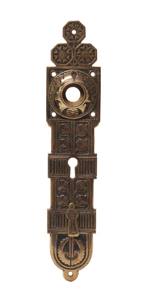 Back Plates - Decorative Brass Double Keyhole Door Back Plate