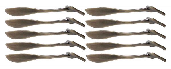 Cabinet & Furniture Pulls - Set of 10 Brass Knife Drawer Pulls with Brushed Nickel Finish