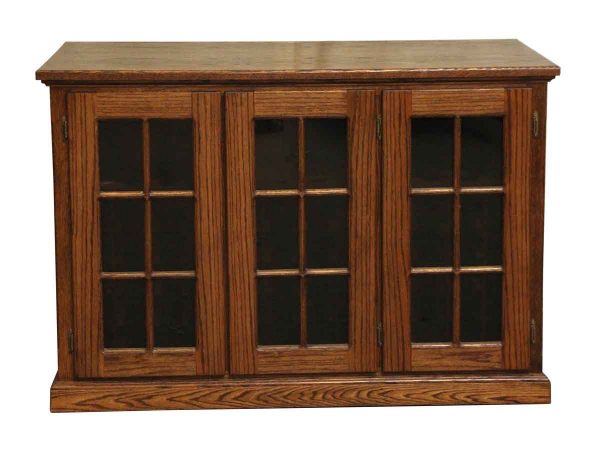 Cabinets - Oak Wine Cabinet with Glass Doors