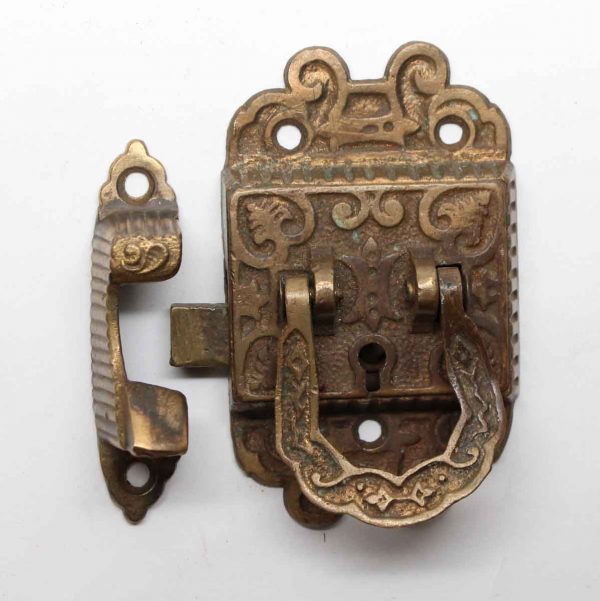 Ice Box Hardware - Heavy Bronze Ornate Ice Box Lock