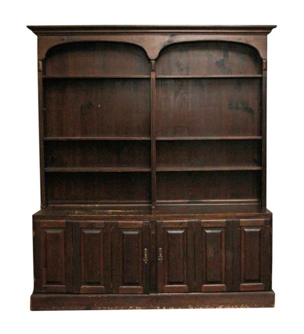 Shelves & Racks - Large Vintage Dark Wood Tone Shelving Unit