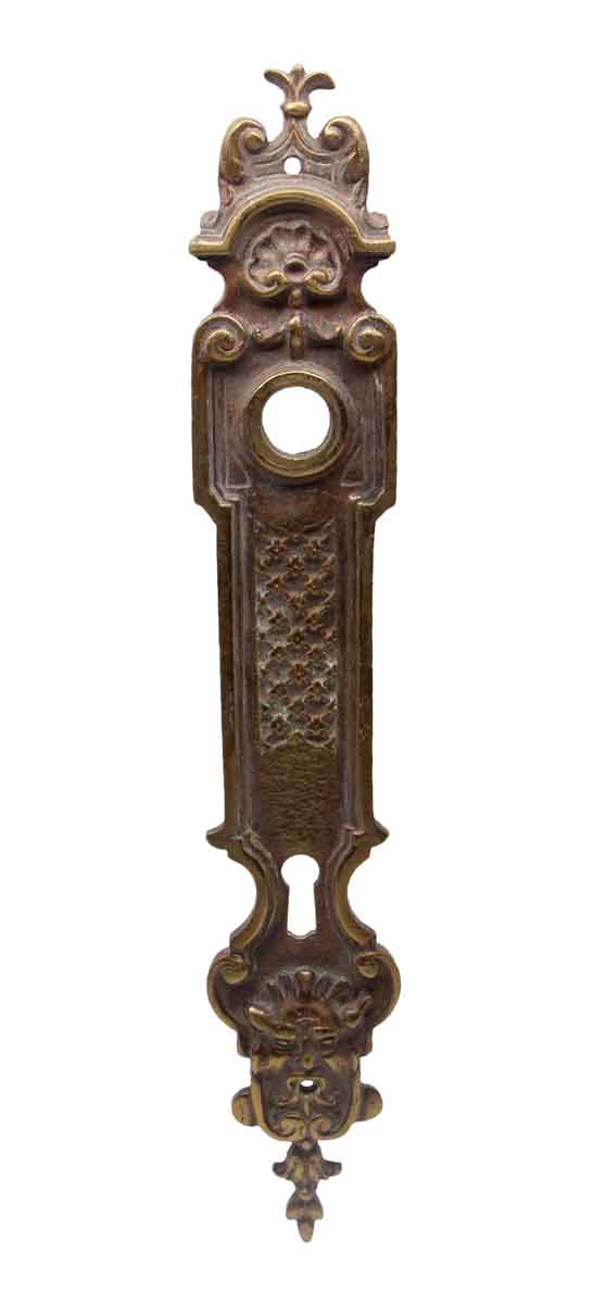 Back Plates - 11.5 in. Bronze French Figural Keyhole Door Back Plate