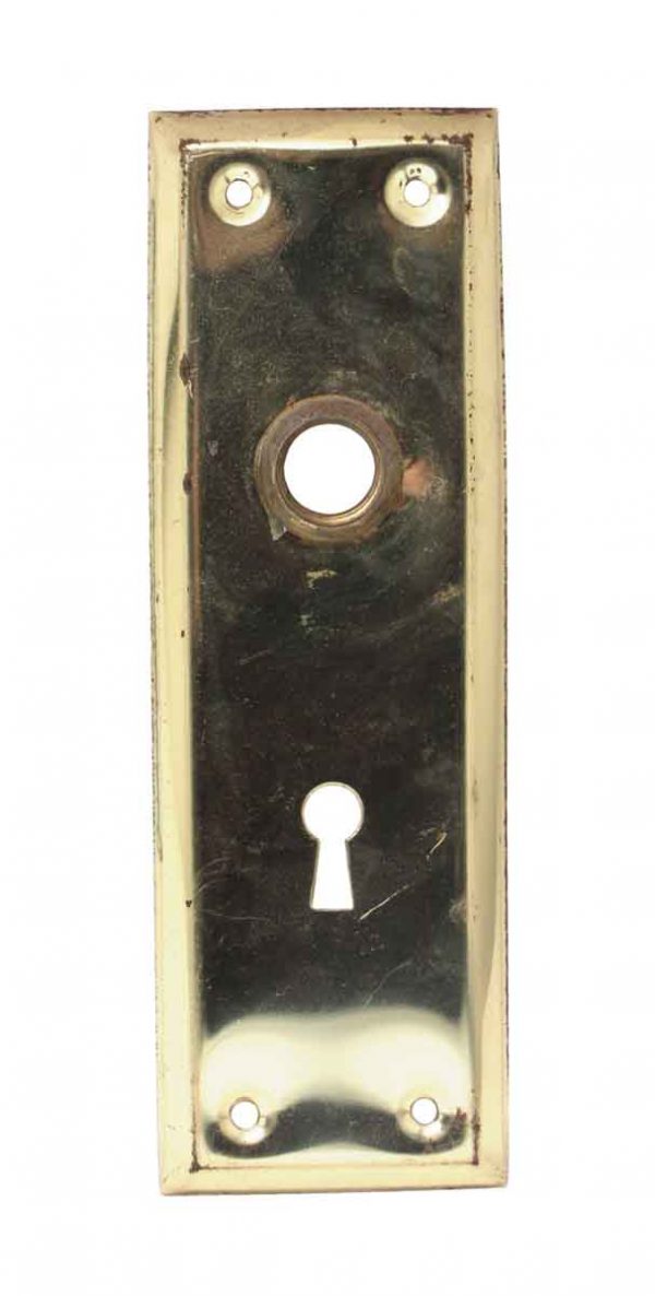 Back Plates - 7 in. Brass Plated Steel Classic Keyhole Door Back Plate