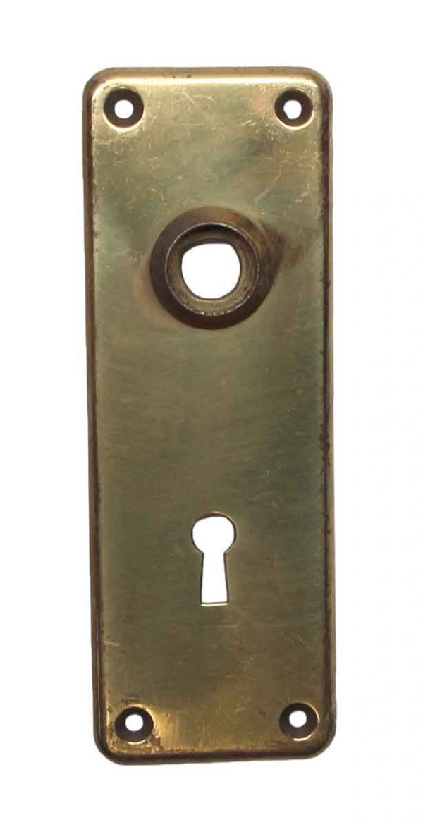 Back Plates - Classic 5.75 in. Keyhole Brass Door Back Plate