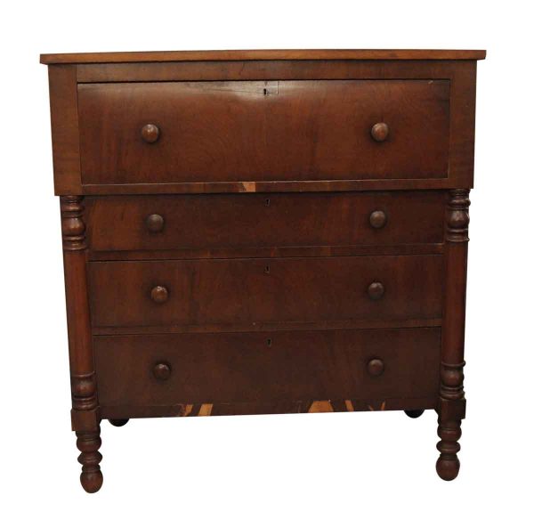 Bedroom - Mahogany Empire Style Dresser with 4 Drawers