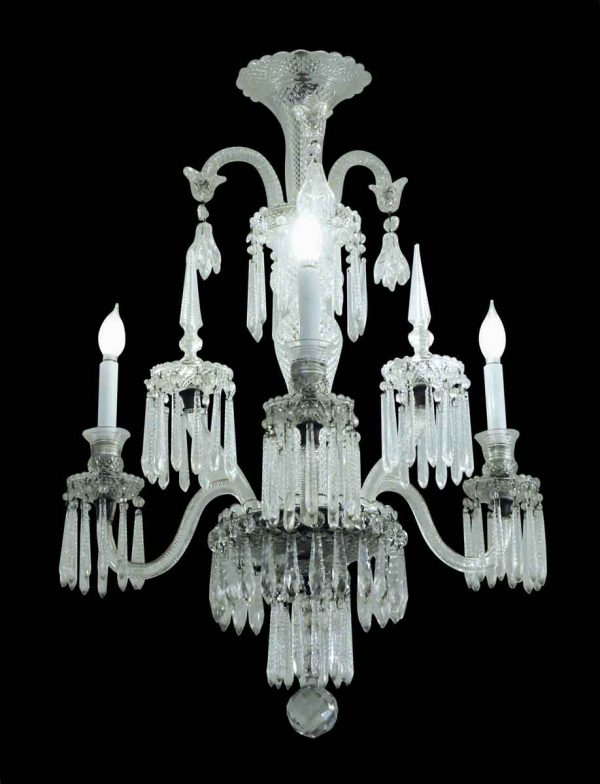 Chandeliers - 1860s Baccarat Crystal Three Arm Chandelier