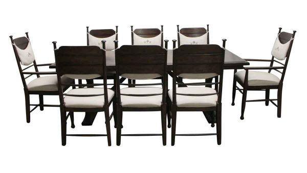 Kitchen & Dining - Extendable 7 Foot Trestle Dining Table Set with 8 Chairs