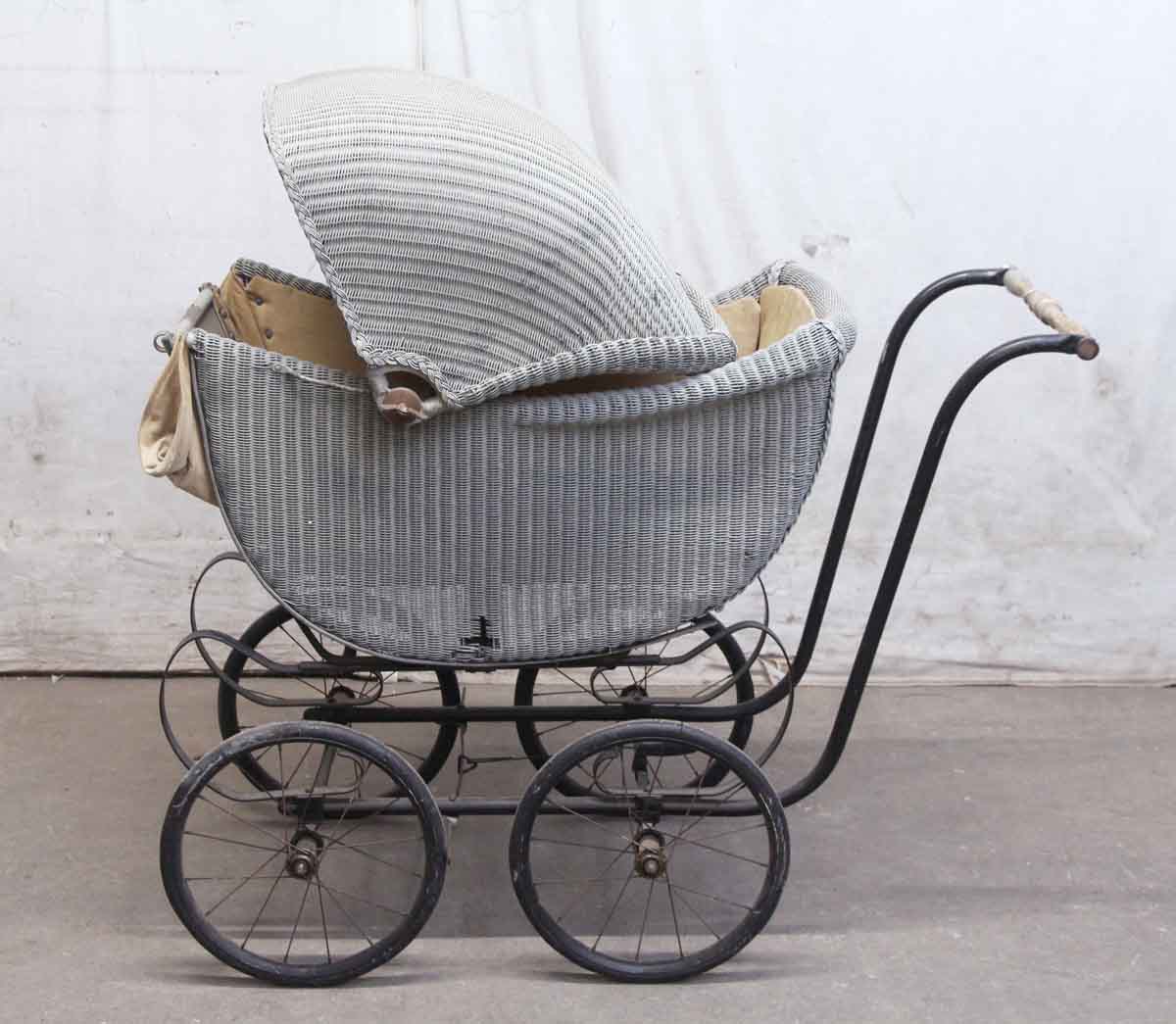 antique wicker baby carriage