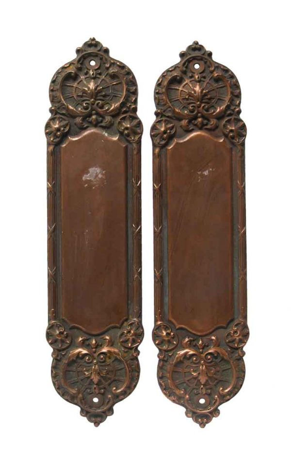 Push Plates - Pair of Bronze Yale & Towne Door Push Plates