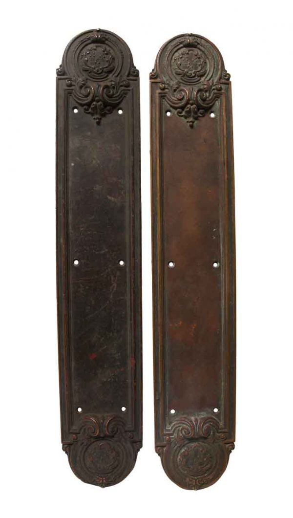 Push Plates - Pair of Extra Long Bronze Sargent Door Push Plates