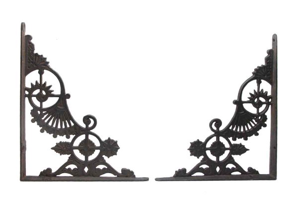 Shelf & Sign Brackets - Victorian Antique Pair of Cast Iron Brackets