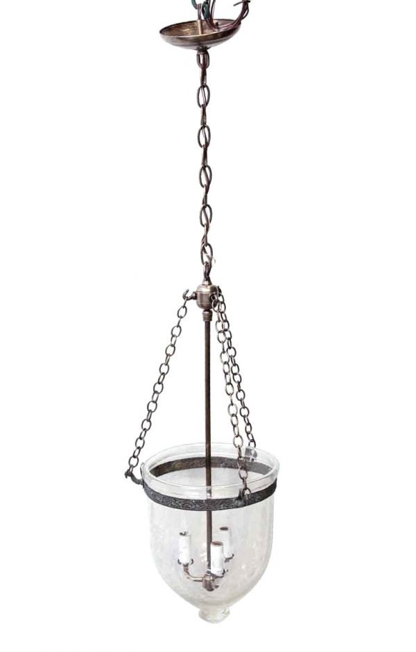 Up Lights - Etched Vintage Clear Glass Bell Jar Light