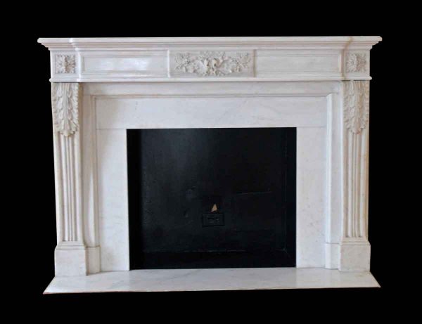 Waldorf Astoria - Waldorf White Marble Mantel with Acanthus Leaves