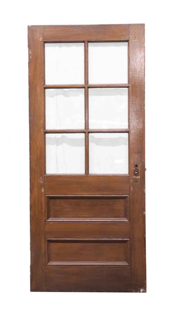 Entry Doors - 6 Glass Pane Wood Door