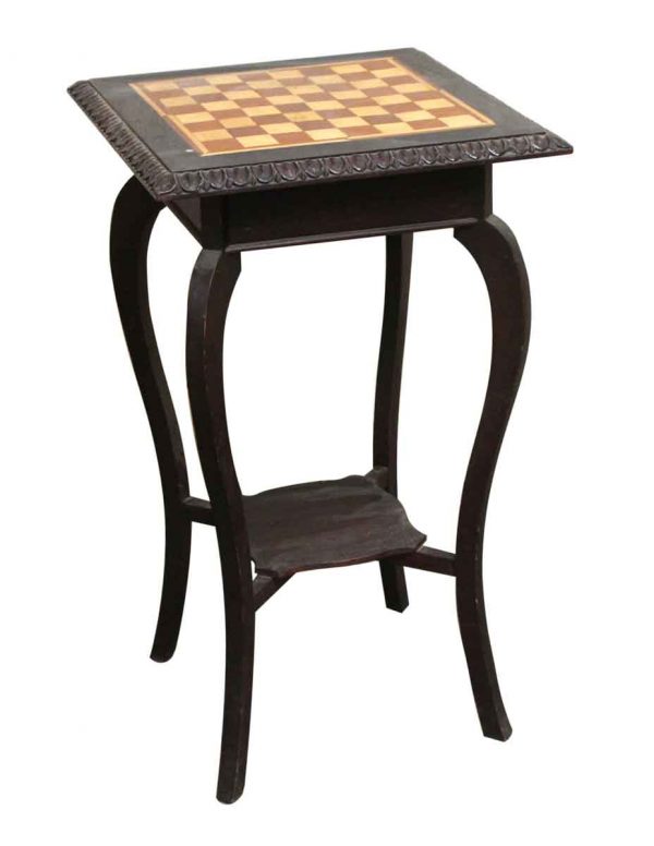 Living Room - Wooden Checkerboard Pattern Side Table