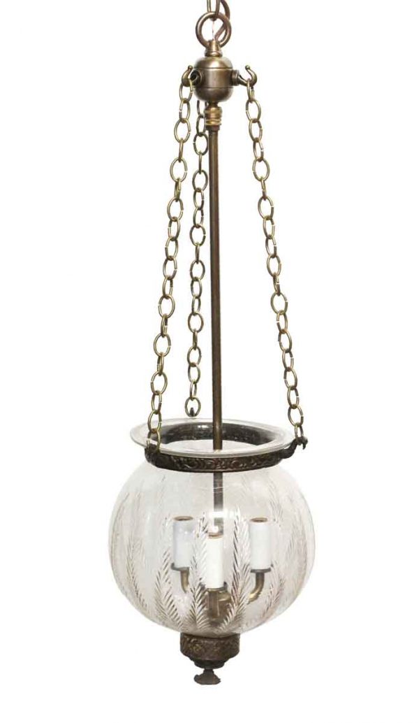 Up Lights - Restored Etched Crystal Bell Jar Light