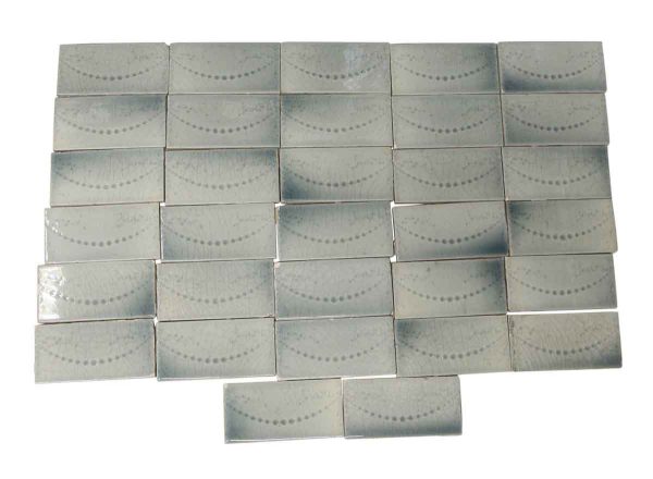 Wall Tiles - Antique Light Blue Dotted Swag 6 in. x 3 in. Tile Set