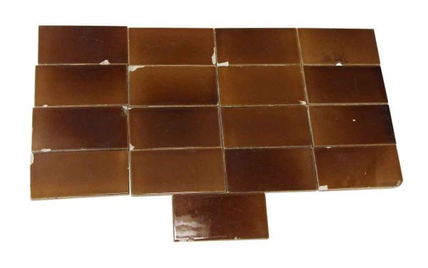 Wall Tiles - Set of Brown 6 in. x 3 in. Subway Tiles