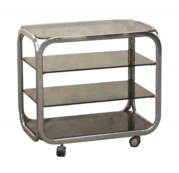 Carts - 4 Tier Bar Cart with Smoky Glass