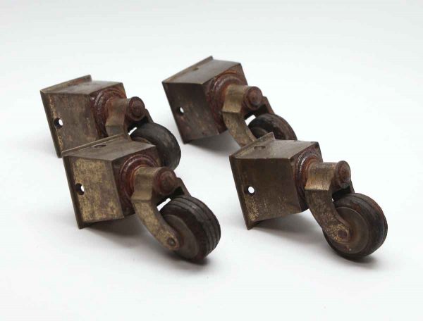 Casters - Brass & Wood Caster Wheel Set
