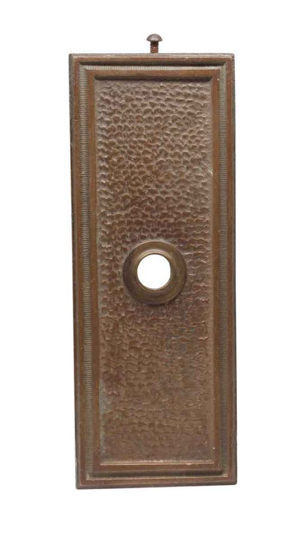 Elevator Hardware - 8 in. Elevator Brass Antique Textured Single Button Plate