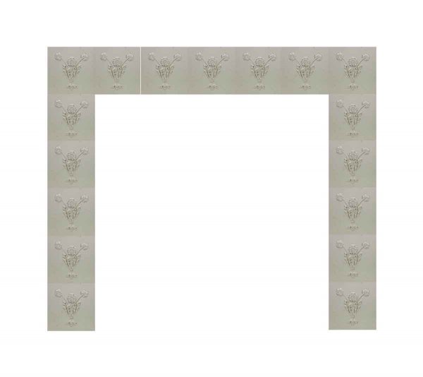 Fireplace Surrounds - White & Gold Floral Fireplace Surround