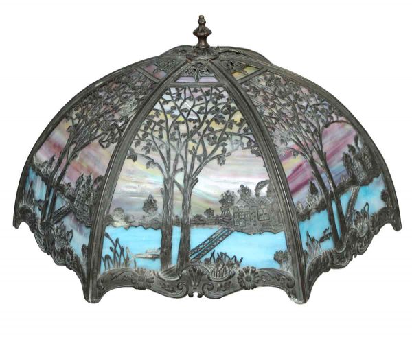 Globes & Shades - Stained Glass Scenic Lamp Shade