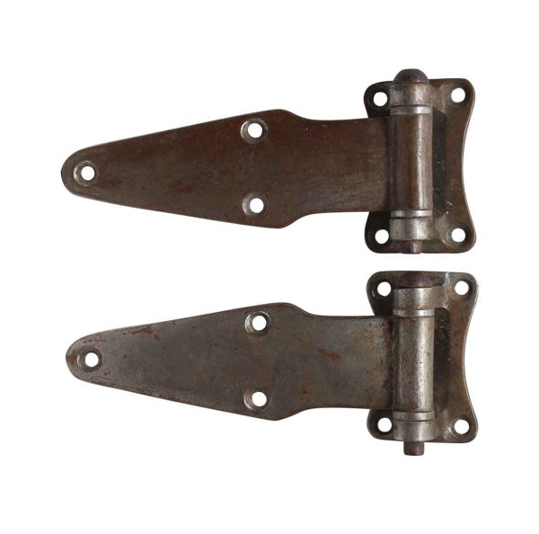 Ice Box Hardware - Pair of Nickel Plated Brass 7.5 in. Ice Box Hinges