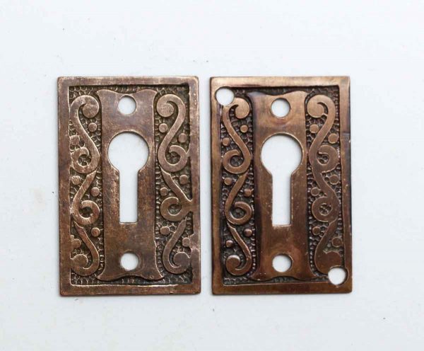 Keyhole Covers - Pair of Antique Brass Keyhole Covers