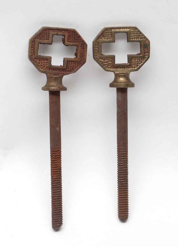 Other Cabinet Hardware - Pair of Brass Arts & Crafts Cheval Mirror Screws