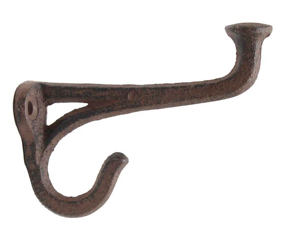 Single Hooks - Antique 2 Arm Cast Iron 3.875 in. Wall Hook