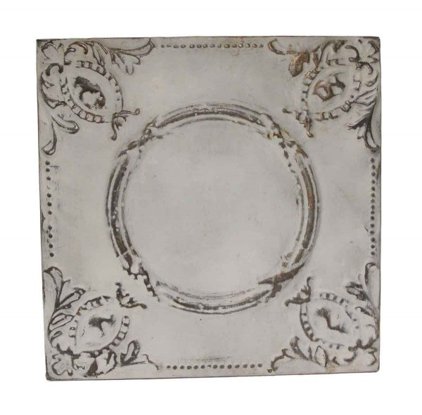Tin Panels - White Tin Panel with Center Circle Motif