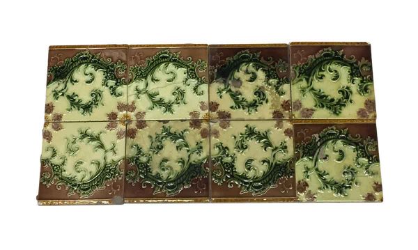 Wall Tiles - Antique Brown 6 x 6 Floral Tile Set