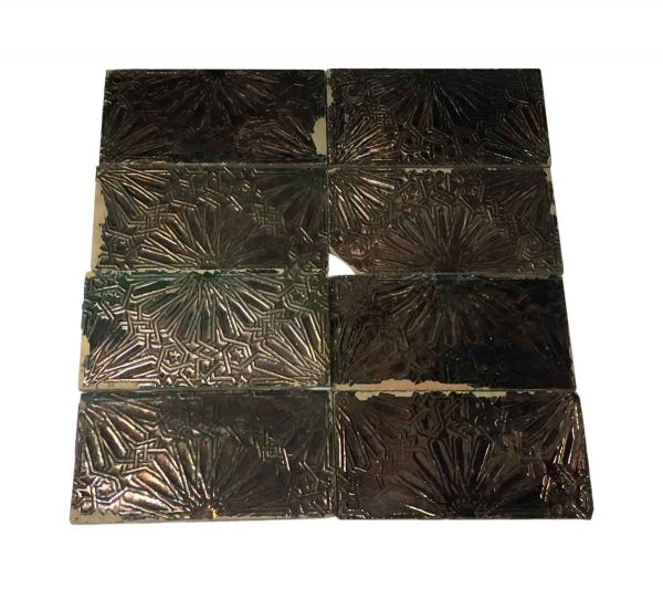 Wall Tiles - Iridescent Brown Sunburst Tile Set