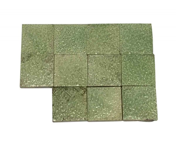 Wall Tiles - Set of 3 x 3 Textured Light Green Tiles