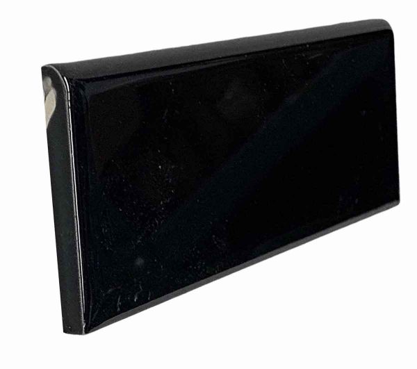 Bull Nose & Cap Tiles - 0.125 in. Thick Curved Edge Black Wall Tile