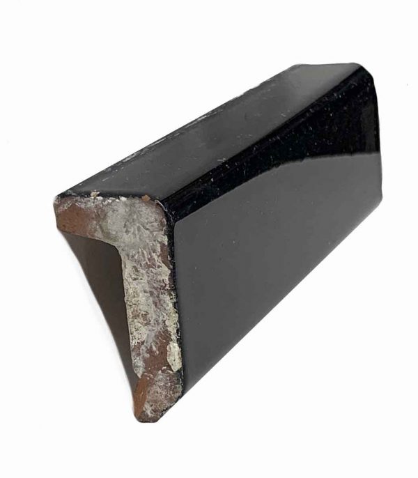 Bull Nose & Cap Tiles - 0.375 in. Thick Square Edge Black Cap Tile