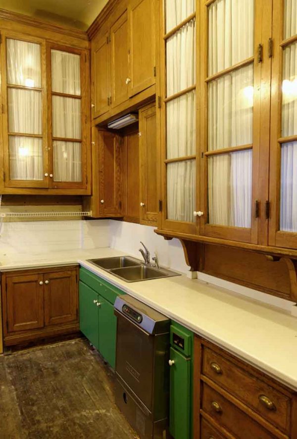 Cabinets & Bookcases - Entire Vintage Farm House Oak & Glass Kitchen Cabinet Lot