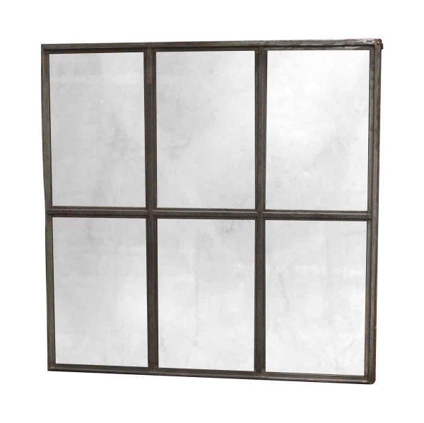 Copper Mirrors & Panels - Salvaged Window Frame with Distressed Silvered Mirror